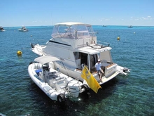 The Mothership a Riviera 38 carries spare parts to assist Tim when he is called out