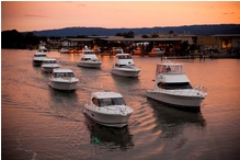 The Riviera fleet bound for the Sydney Boat Show