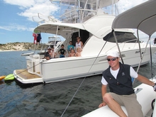 Tim visits Riviera owners everyday in R Marine Perth's centre console