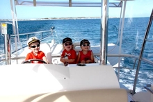 Josh, Charlotte and Jess take control in the open flybridge
