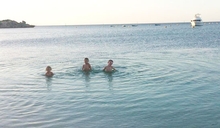 The children enjoy swimming