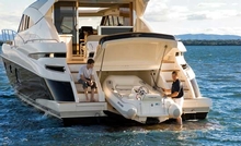 Terry and Sylvia love the tender garage as it has ample room for their tender and two kayaks