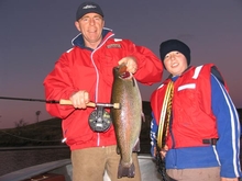 David liked nothing more than to wet a line with his two sons Josh and Alex (pictured)