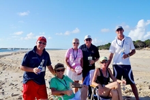 Riviera owners relax on the beach