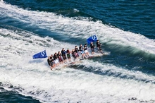 3100hp towing 12 skiers at 22 knots