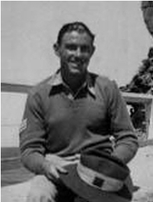 Sgt Jim Flood AIF on leave at Manly, NSW in 1943