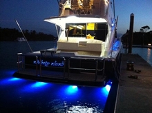 R Electronics can co-ordinate name plate lights with under water lights, cockpit and side lights
