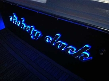 The LED lights are carefully selected to create a halo around the transom boat name