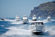 The fleet heads in from Double Island Point heading for Wide Bay Bar