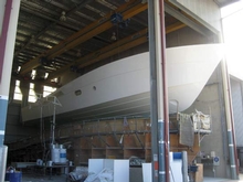 The new 75 Enclosed Flybridge hull is the largest ever built at the Riviera facility