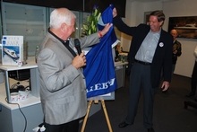 Don Stalker and former Riviera CEO John Anderson at the opening of Riviera Brisbane