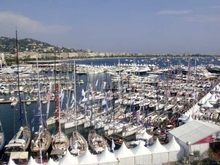 Riviera's on water display at the Cannes Boat Show featured some of the company's latest models