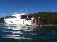 Family enjoying the Riviera lifestyle on board Sunsipper at Port Stephens