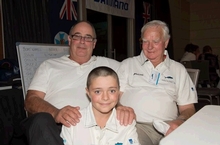 Robert Forster with Fishing Guru Ron Forster (Founder of Port Lincoln Tuna Classic in 2005) and Junior Angler Ben Kapur of Longshot;  Photo by: Tom McNab