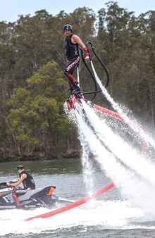 The Flyboard X water jet powered machine is the most anticipated extreme water sport to hit Australian shores