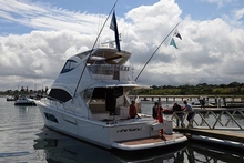 Barry Cuneo's sparkling new 53 Enclosed Flybridge entered her first fishing tournament