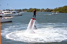 The Flyboard X excited the crowds with a spectacular on water show