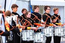 The St Stephen's Drum Band performed at the opening ceremony